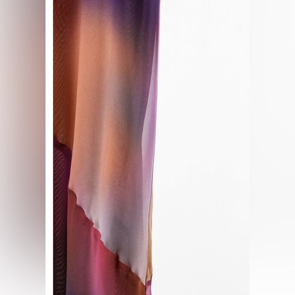 NWT ZARA Long semisheer flowy tie dye gown - Picture 5 of 16